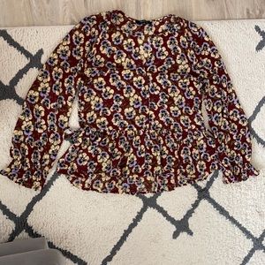 Madewell peplum blouse with button front in XS